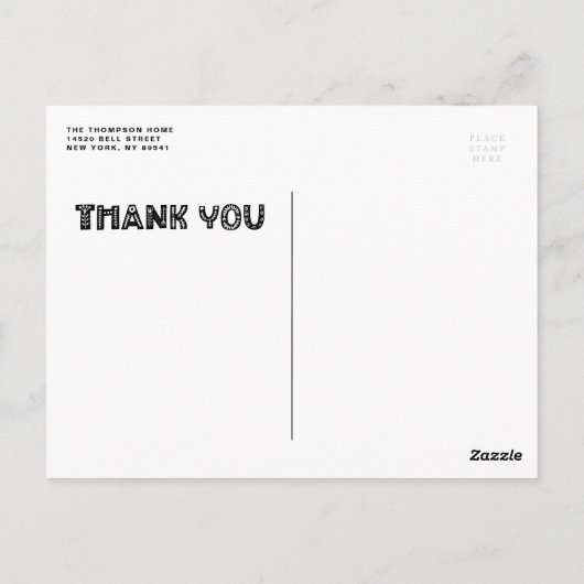 Black Scandinavian Photo Collage Wedding Hartelijk Briefkaart (Achterkant)