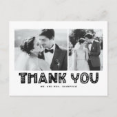 Black Scandinavian Photo Collage Wedding Hartelijk Briefkaart (Voorkant)