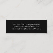 Black Scannable QR | Minimal Modern Contact Design Mini Visitekaartje (Achterkant)