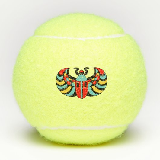 Black Scarab Beetle Heldere kleurmarkeringen Tennisballen (Voorkant)