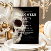 Black Scary Skull Uitnodiging voor volwassen Hallo