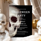 Black Scary Skull Uitnodiging voor volwassen Hallo