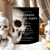 Black Scary Skull Volwassen Halloween Cocktail Par Kaart
