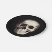 Black Scary Skull Volwassen Halloween Papieren Bordje (Gekanteld)