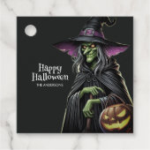 Black Scary Witch thema Halloween Bedankjes Labels (Voorkant)