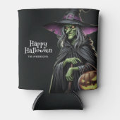 Black Scary Witch thema Halloween Blikjeskoeler (Voorkant)