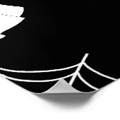 Black Schattige Ghost Spooky Verjaardag Welkom Tek Poster (Hoek)