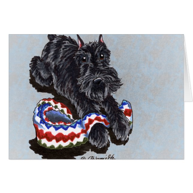 Black Schnauzer Cozy Blanket Custom (Voorkant Horizontaal)