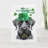 Black Schnauzer Dog Feelin' Lucky St Patrick's Day Feestdagen Kaart (Voorkant)