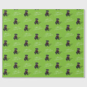 Black Schnauzer Dog Merry White Cadeaupapier (Vlak)