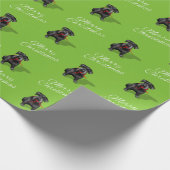 Black Schnauzer Dog Merry White Cadeaupapier (Hoek)