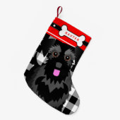 Black Schnauzer Dog Old Fashioned Play Small Chri Kleine Kerstsok (Voorkant (Hangend))