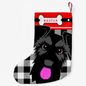 Black Schnauzer Dog Old Fashioned Pset Kleine Kerstsok (Achterkant)