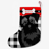 Black Schnauzer Dog Old Fashioned Pset Kleine Kerstsok (Achterkant)