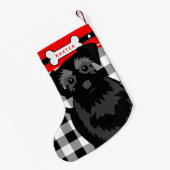 Black Schnauzer Dog Old Fashioned Pset Kleine Kerstsok (Achterkant (Hangend))