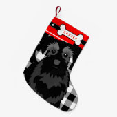 Black Schnauzer Dog Old Fashioned Pset Kleine Kerstsok (Voorkant (Hangend))