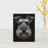 Black Schnauzer Dog Schnauzer Face Kaart (Gele Bloem)
