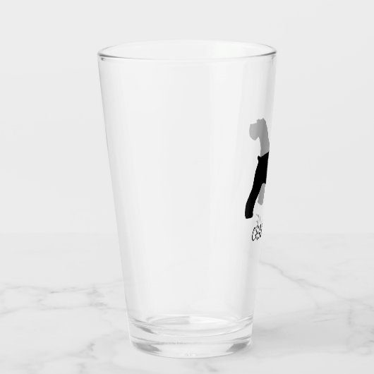 Black Schnauzer Dog Silhouette Persoonlijk Glas (Rechts)