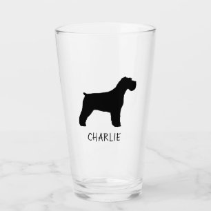 Black Schnauzer Dog Silhouette Persoonlijk Glas