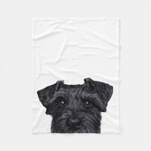 Black Schnauzer Fleece Deken (Voorkant)