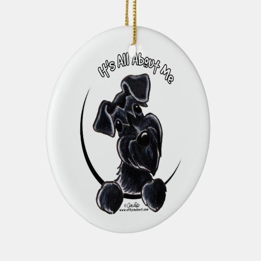 Black Schnauzer IAAM Personalized Keramisch Ornament (Rechts)