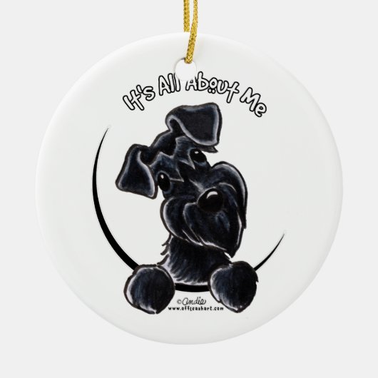 Black Schnauzer IAAM Personalized Keramisch Ornament (Voorkant)