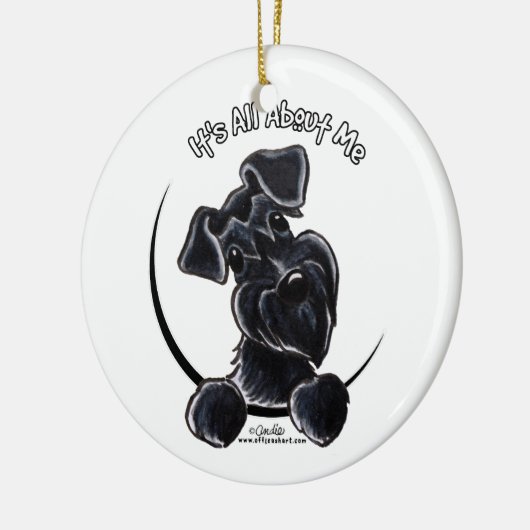 Black Schnauzer IAAM Personalized Keramisch Ornament (Links)