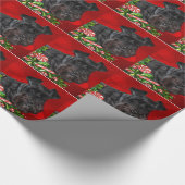 Black Schnauzer Kerstmis Cadeaupapier (Hoek)