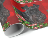 Black Schnauzer Kerstmis Cadeaupapier (Rol Hoek)