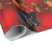 Black Schnauzer Kerstmis Cadeaupapier (Rol Hoek)