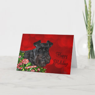 Black Schnauzer Kerstmis Feestdagen Kaart