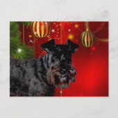 Black Schnauzer Kerstmis Feestdagenkaart (Voorkant)