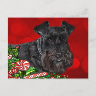 Black Schnauzer Kerstmis Feestdagenkaart