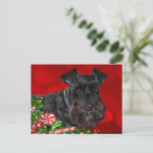 Black Schnauzer Kerstmis Feestdagenkaart (Staand voorkant)