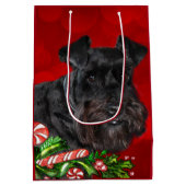 Black Schnauzer Kerstmis Medium Cadeauzakje (Achterkant)