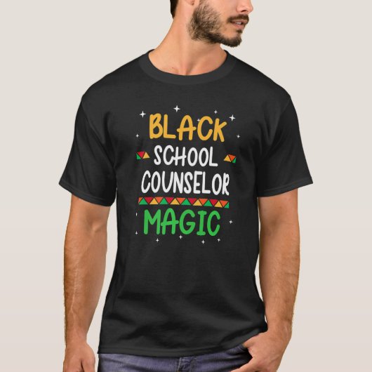 Black School Counselor Magic Black History Month T T-shirt (Voorkant)