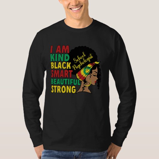 Black School Psych African American School Psychol T-shirt (Voorkant)