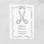 Black Scissors en Coquette Hairstylist QR Code Visitekaartje (Voorkant)