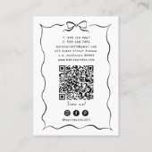 Black Scissors en Coquette Hairstylist QR Code Visitekaartje (Achterkant)