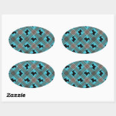 Black Scottie Dog Plaid Tartan Ovale Sticker (Vel)