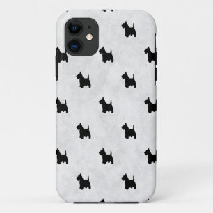Black Scottie Dogs Tile Pattern iPhone 11 Hoesje