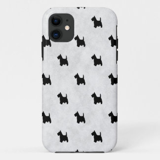 Black Scottie Dogs Tile Pattern iPhone 11 Hoesje