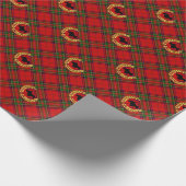 Black Scottie en Wreath op Stewart Pset Cadeaupapier (Hoek)