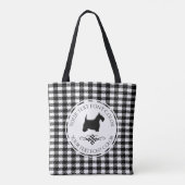 Black Scottie Flourish Buffalo Pattern Tote Bag (Achterkant)