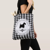Black Scottie Flourish Buffalo Pattern Tote Bag (Dichtbij)