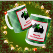 Black Scottie Hond Tartan Vrolijk Kerstfeest Koffiemok