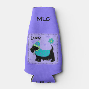 Black Scottie hondennaam personaliseren Monogram Flesjeskoeler