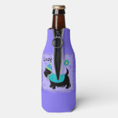Black Scottie hondennaam personaliseren Monogram Flesjeskoeler (Fles Achterkant)