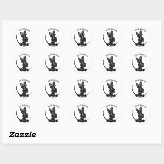 Black Scottie IAAM Ronde Sticker (Vel)