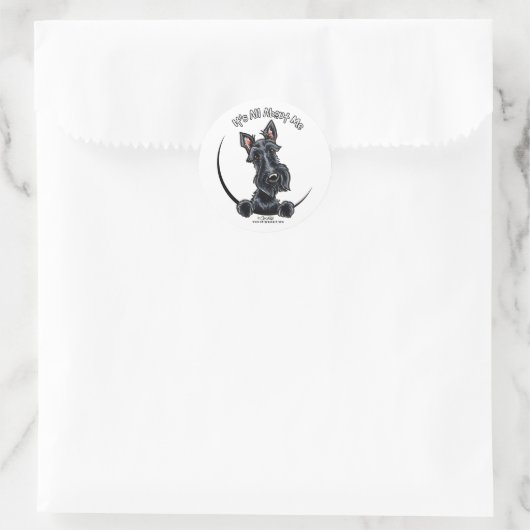 Black Scottie IAAM Ronde Sticker (Tas)
